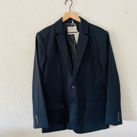 Everlane Navy Wool Blazer NWT size 40 - Picture 1 of 15